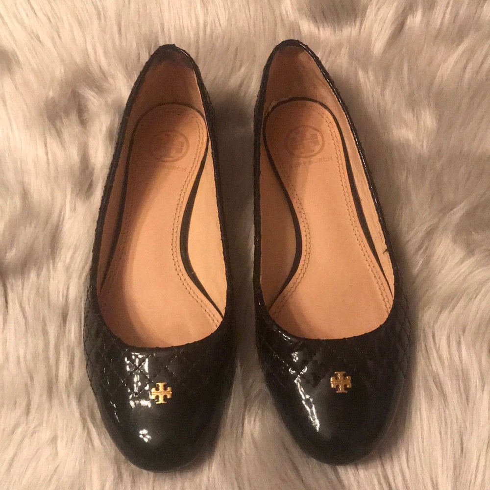 Tory Burch Quilted Patent Leather flats